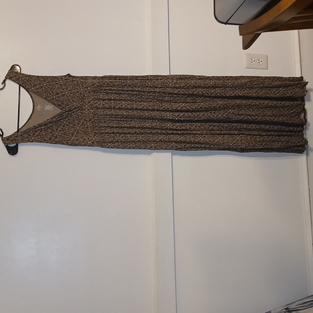 St John's Bay Tan & Black Maxi Dress
